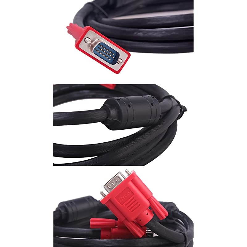 Computer Monitor VGA Cable 5 Feet with Dual Ferrite Cores Standard 15 Pin Male to Male Wire Full HD 1080P