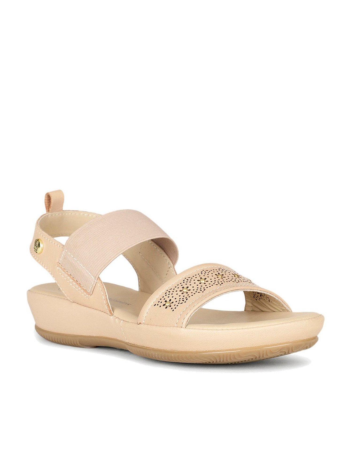 Hush Puppies by Bata Women's CIA Beige Sling Back Sandals
