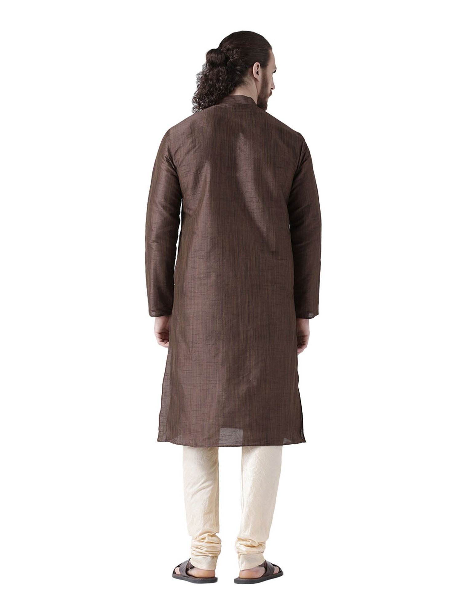 Deyann Brown & Cream Full Sleeves Kurta Set