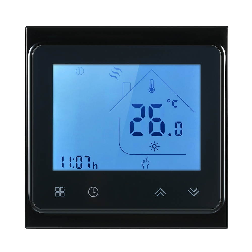 5A Water Heating Thermostat with Touchscreen LCD Display Weekly Programmable Energy Saving Temperature Controller
