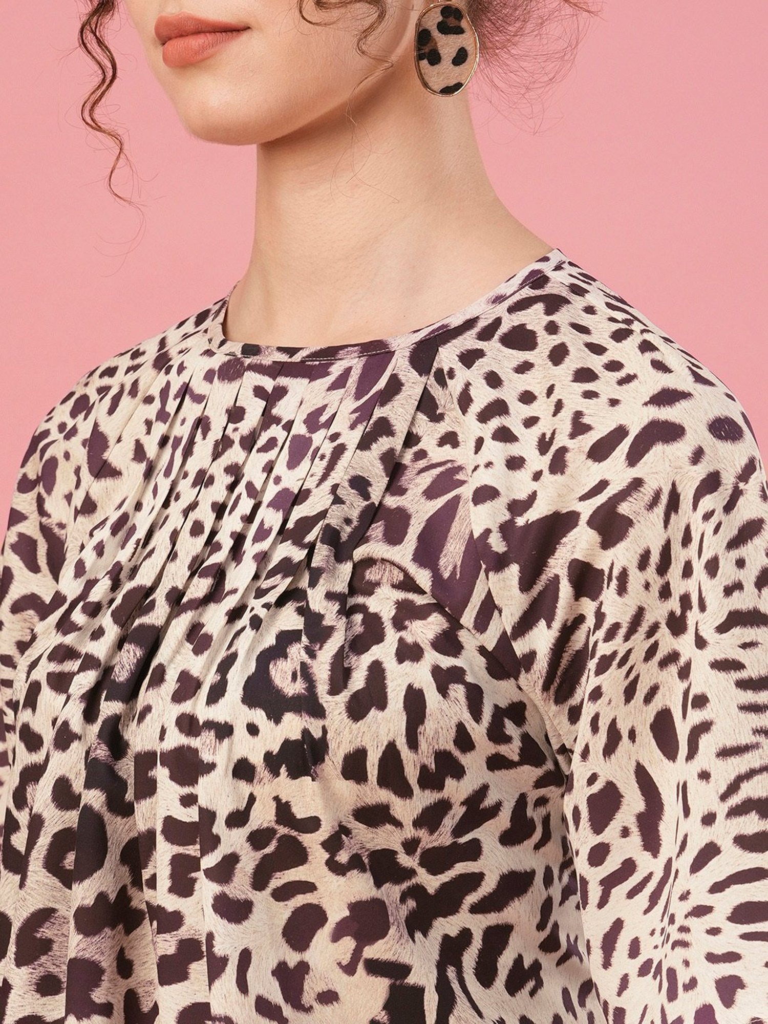 Globus Brown & Black Animal Print Top