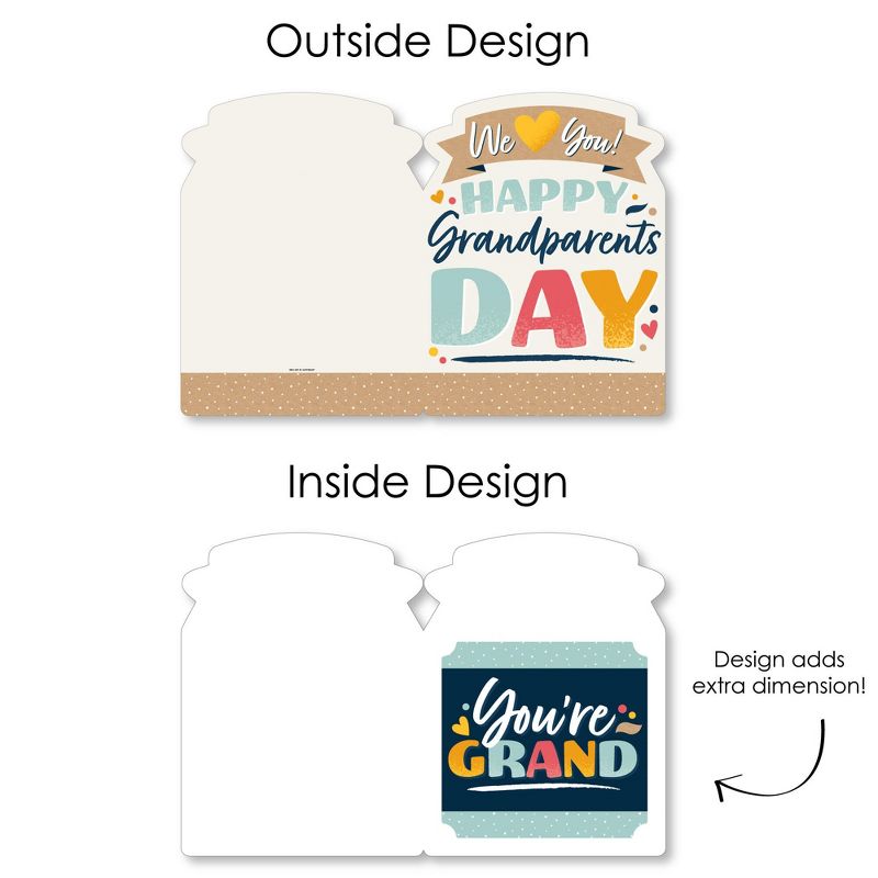 Big Dot of Happiness Happy Grandparents Day - Grandma & Grandpa Giant Greeting Card - Big Shaped Jumborific Card - 16.5 x 22 inches