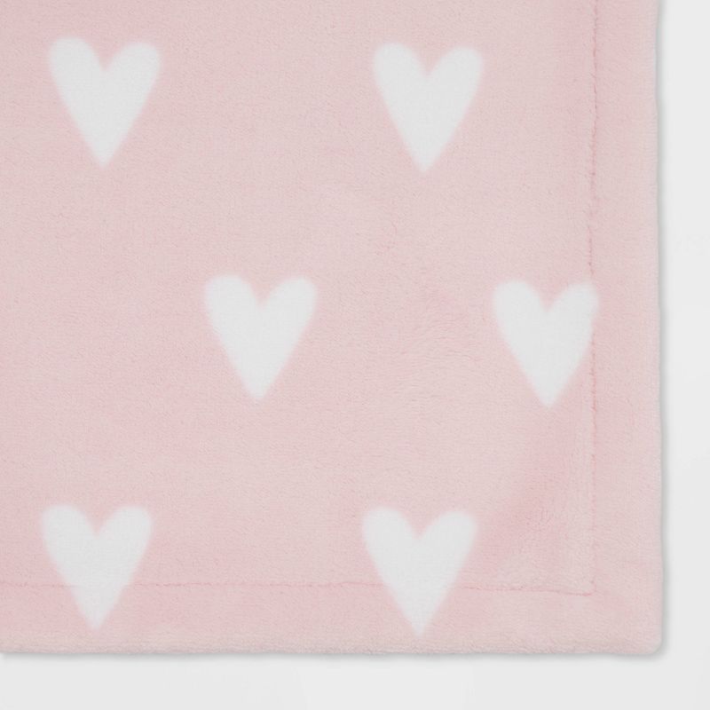 Toddler Bed Plush Blanket - Cloud Island™ Pink Heart