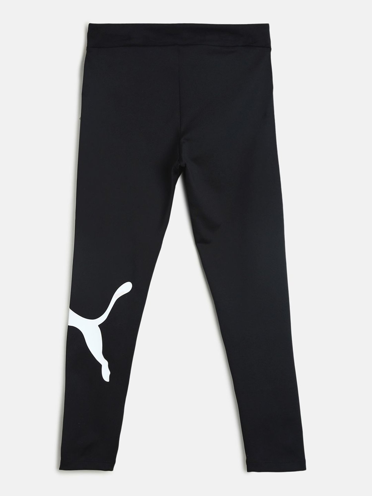 Puma Girls Active Black Logo Print Tights