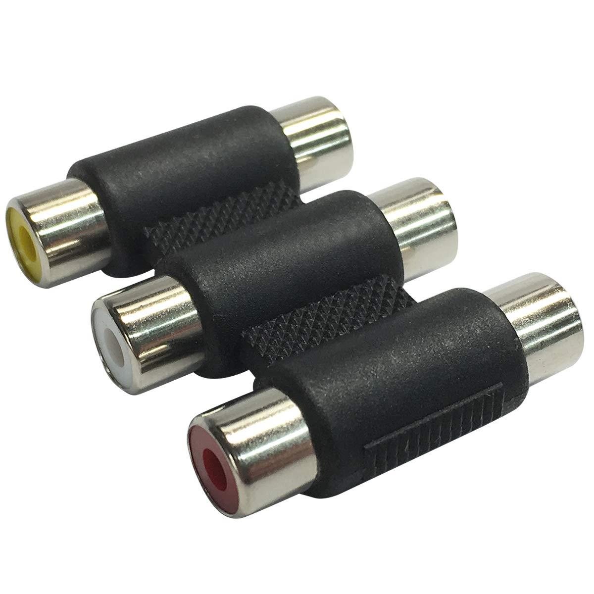 RocketBus Female RCA to Female RCA Composite A/V Audio Video Gender Changer Coupler