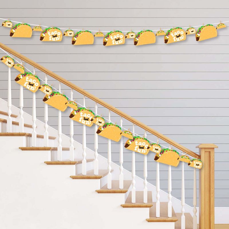Big Dot of Happiness Taco 'Bout Fun - Mexican Fiesta DIY Decorations - Clothespin Garland Banner - 44 Pieces