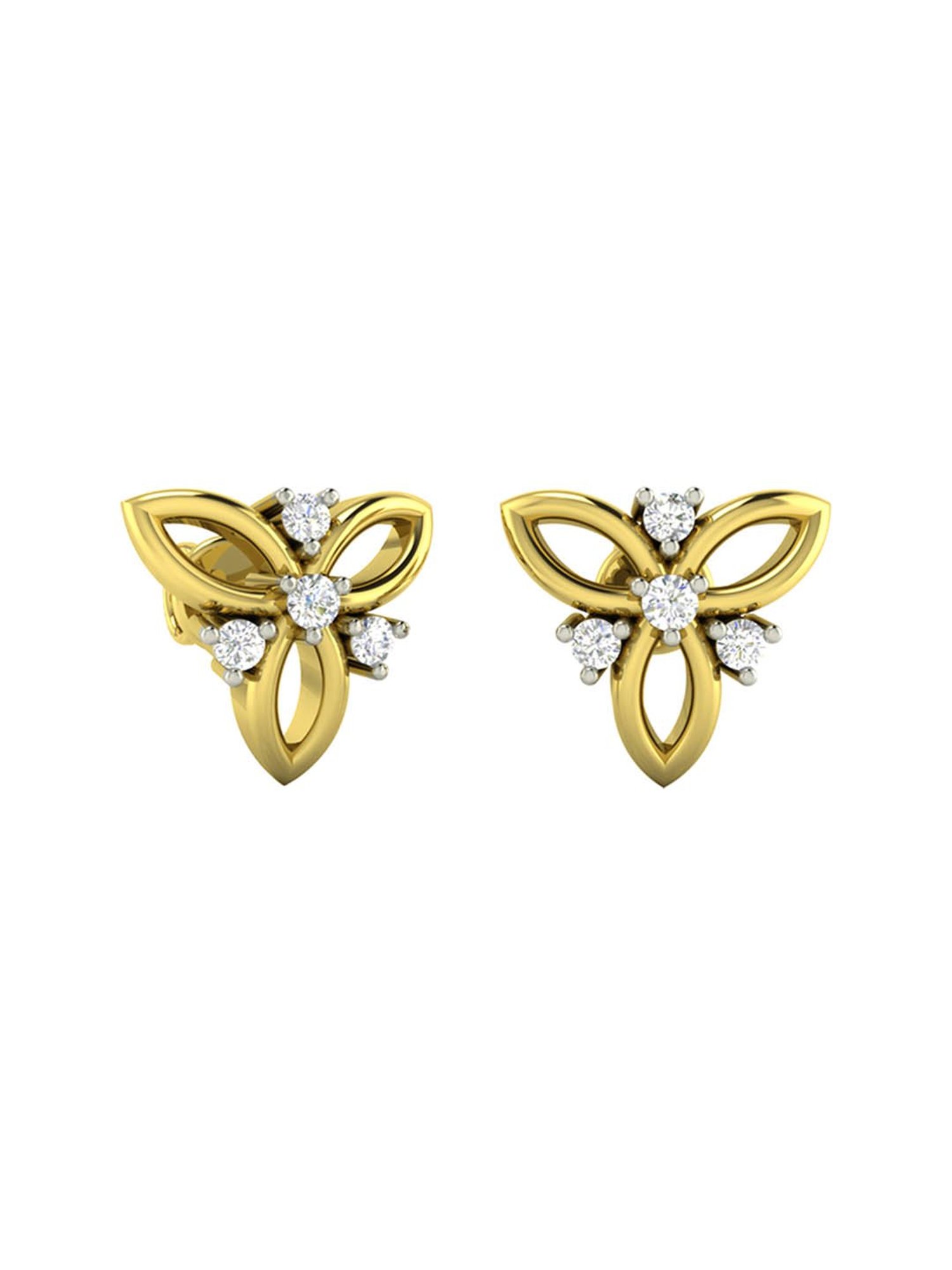Waman Hari Pethe Jewellers 18k Gold & Diamond Earrings