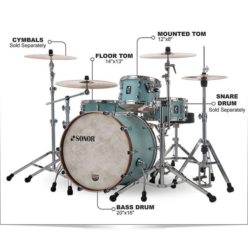 Sonor SONOR SQ1 3-Piece Shell Pack with 20 in. Bass Drum Cruiser Blue