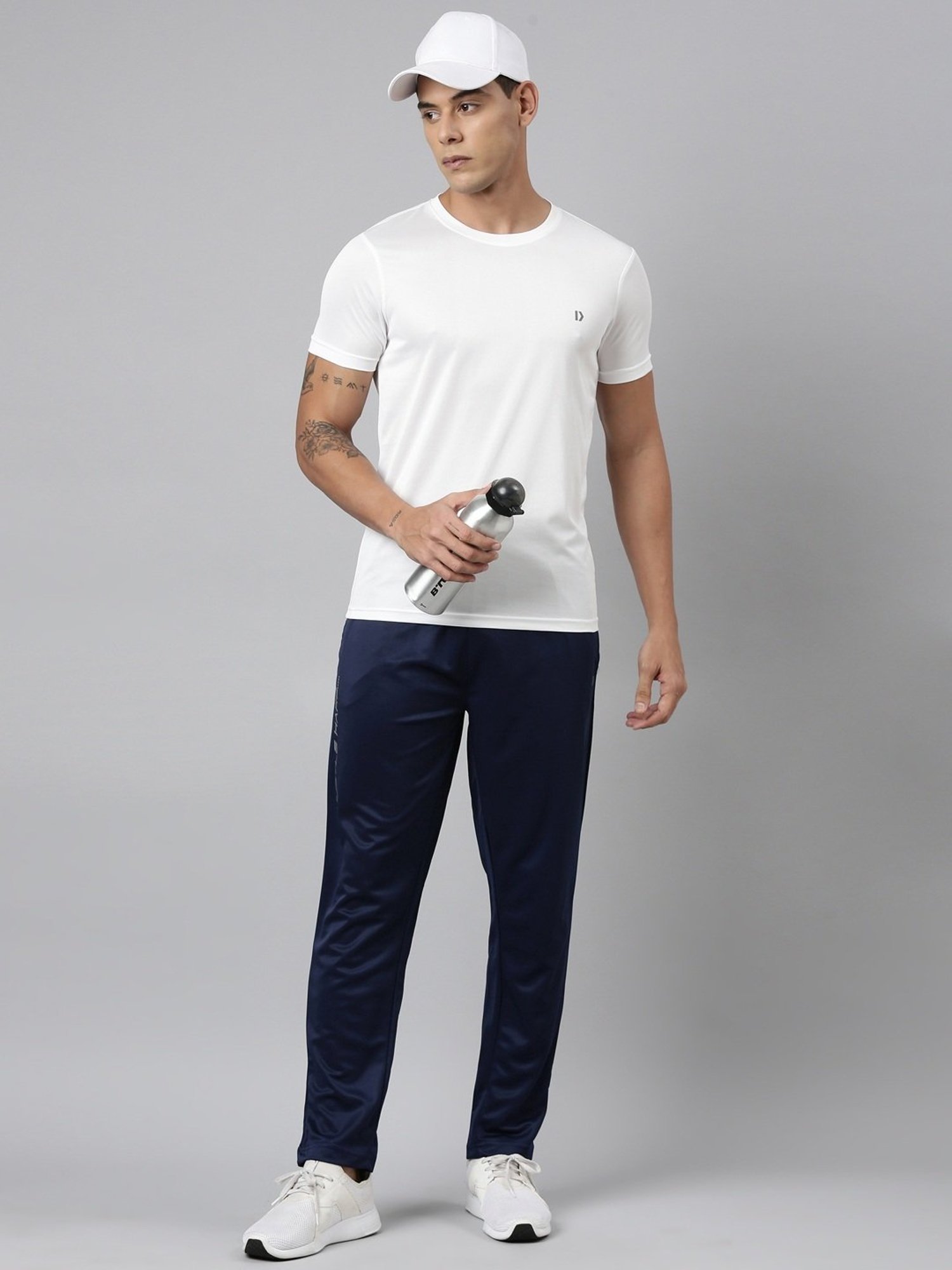 Dixcy Scott Originals Navy Blue Cotton Regular Fit Sports Trackpants