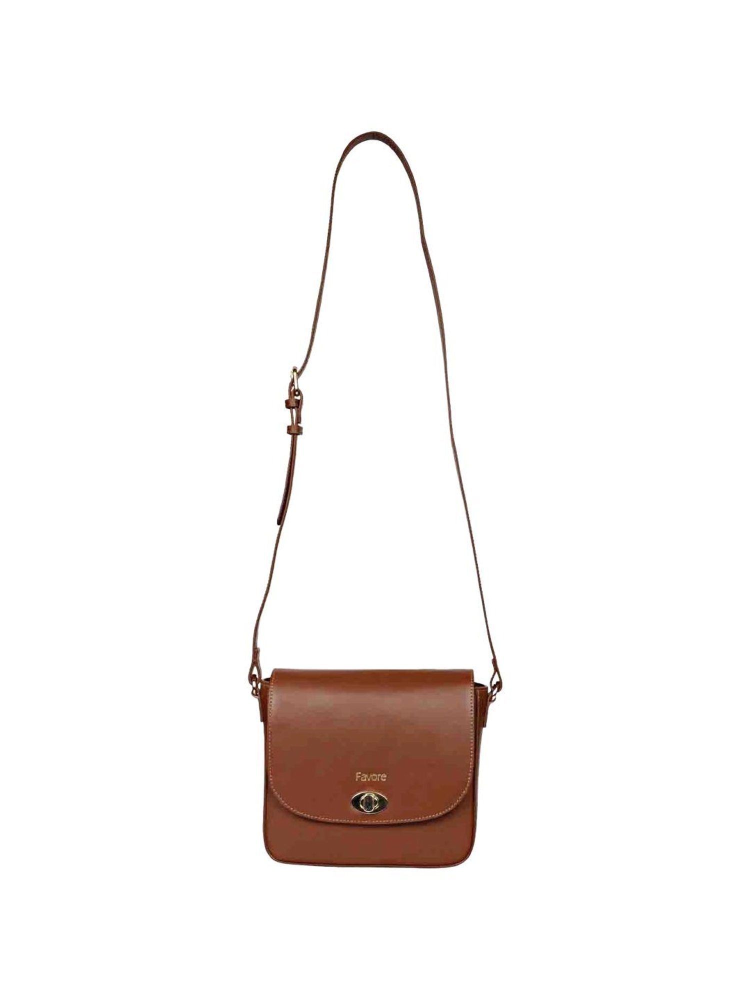 Saint G Tan Solid Small Sling Handbag