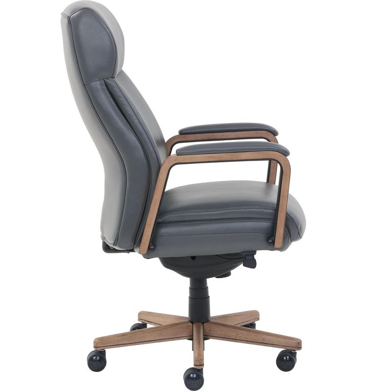 La-Z-Boy Landon Premium Bonded Leather Executive Chair, Gray 60028