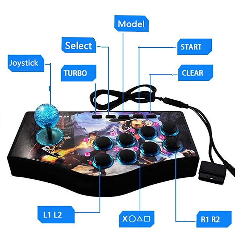 3 in 1 Arcade Fight Stick Fighting Joystick Game Controller for PC PS3 Android TV BoxRaspberry PiRetro Pie