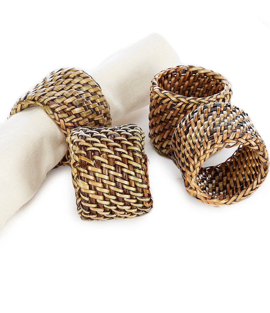 Southern Living Nito Napkin Rings, Set of 4
