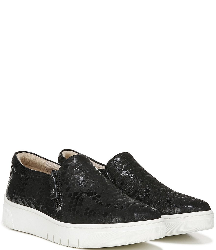 Naturalizer Hawthorn Snake Print Leather Zip Sneakers