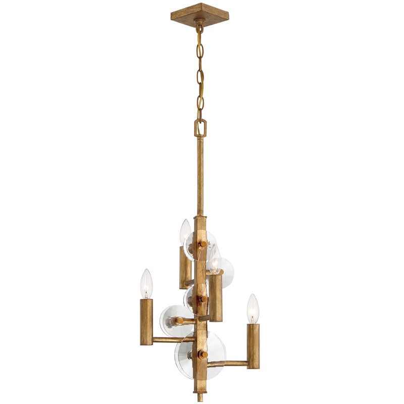 31" Engeared 4 Light Chandelier Antiqued Gold Leaf - Varaluz