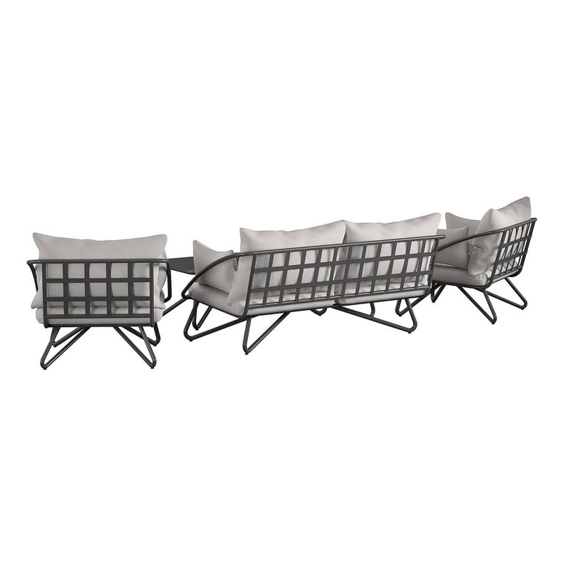 Teddi 4pc Outdoor Conversation Seating Set - Charcoal - Novogr