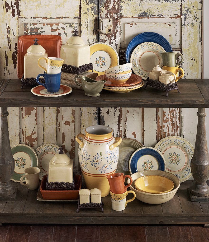 Artimino Tuscan Countryside Rope-Edged Stoneware Serving Bowl