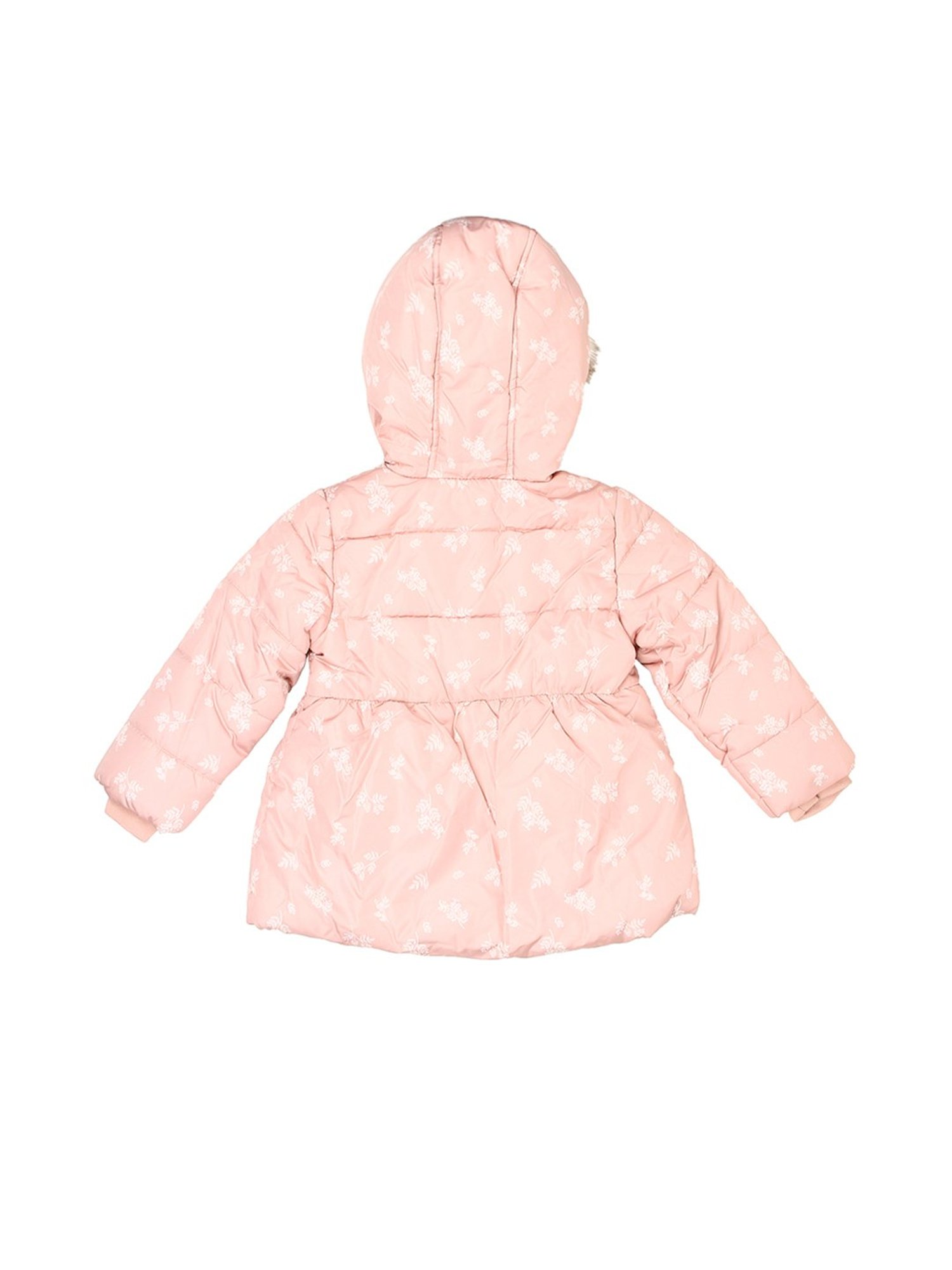 Mothercare Kids Peach Floral Print Full Sleeves Padded Jacket