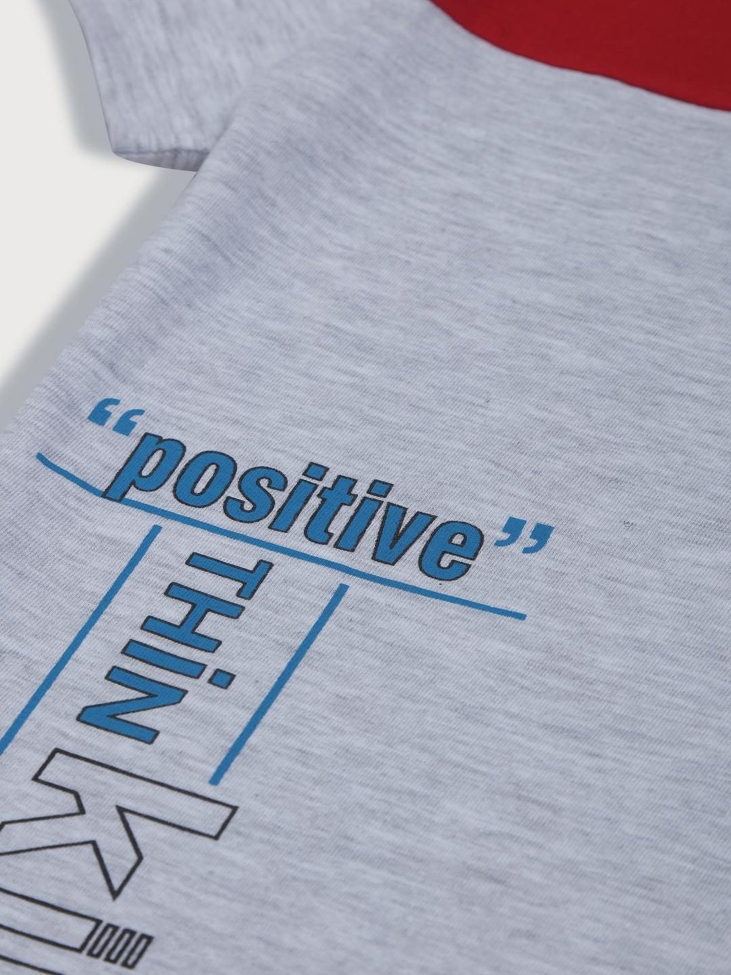 Palm Tree Kids Red & Grey Color Block T-Shirt