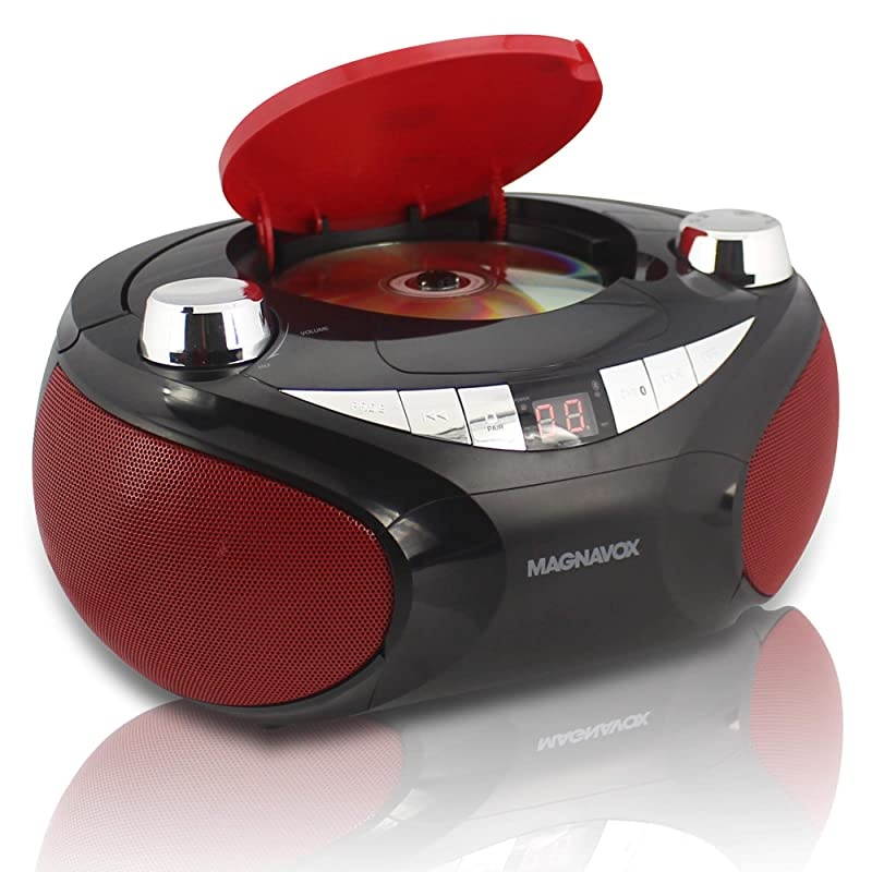 MD6949 CD Boombox with AMFM Radio amp Bluetooth Wireless Technology RedBlack