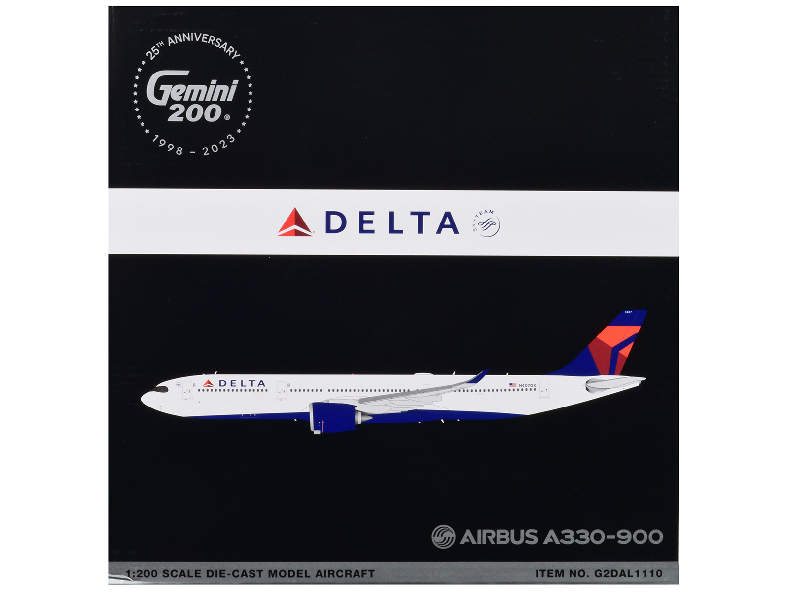 Airbus A330-900 Commercial Aircraft "Delta Air Lines" White with Blue and Red Tail "Gemini 200" Series 1/200 Diecast Model Airplane by GeminiJets