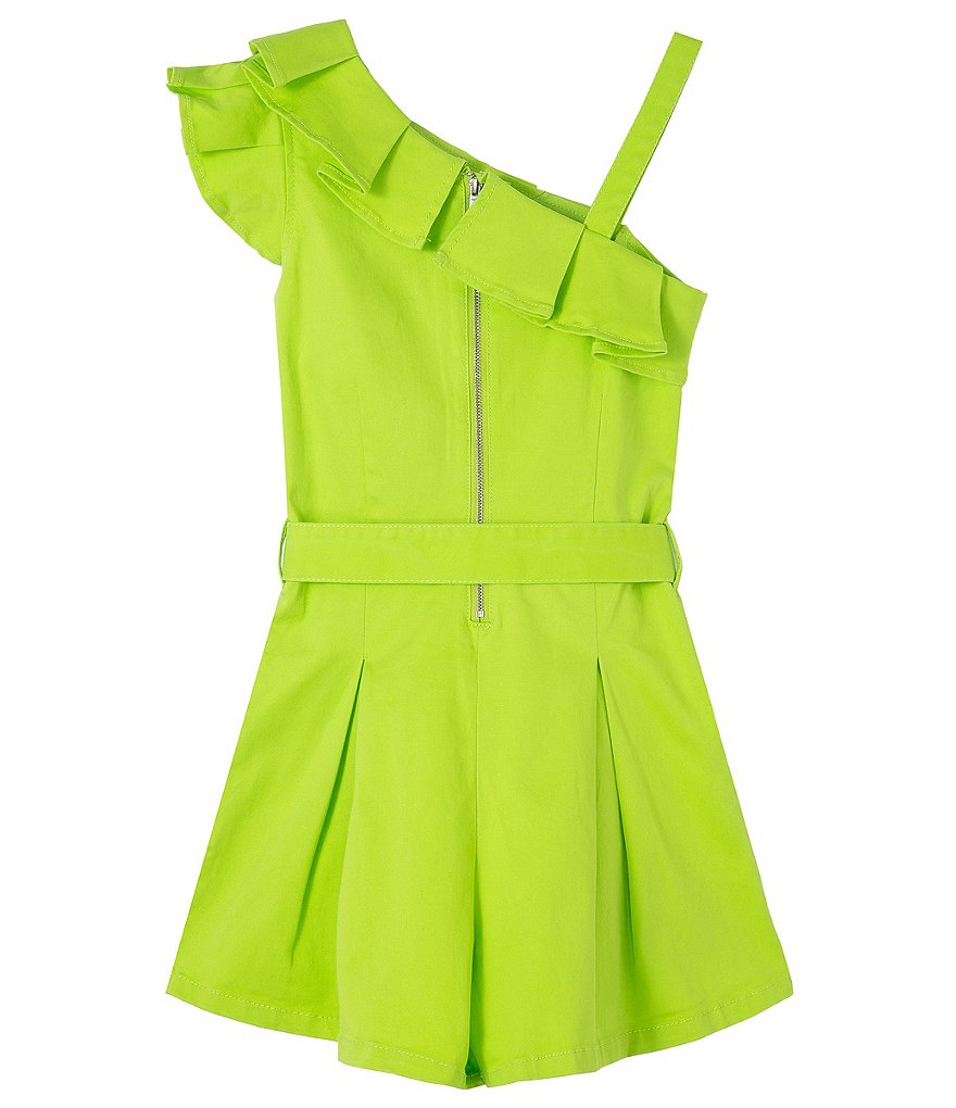 Habitual Big Girls 7-16 One-Shoulder Belted Romper