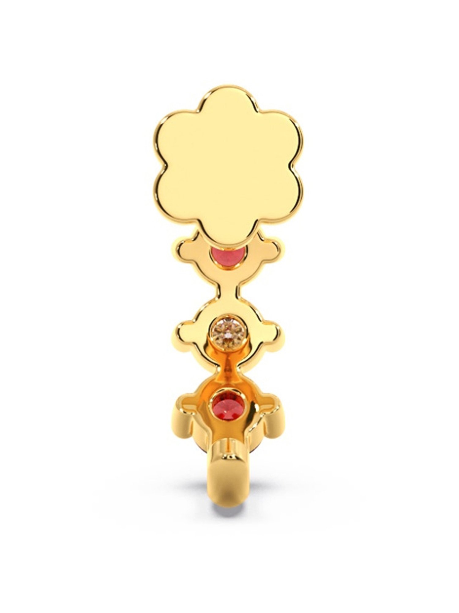 Candere by Kalyan Jewellers 18k Yellow Gold and Diamond Nosepin for Women