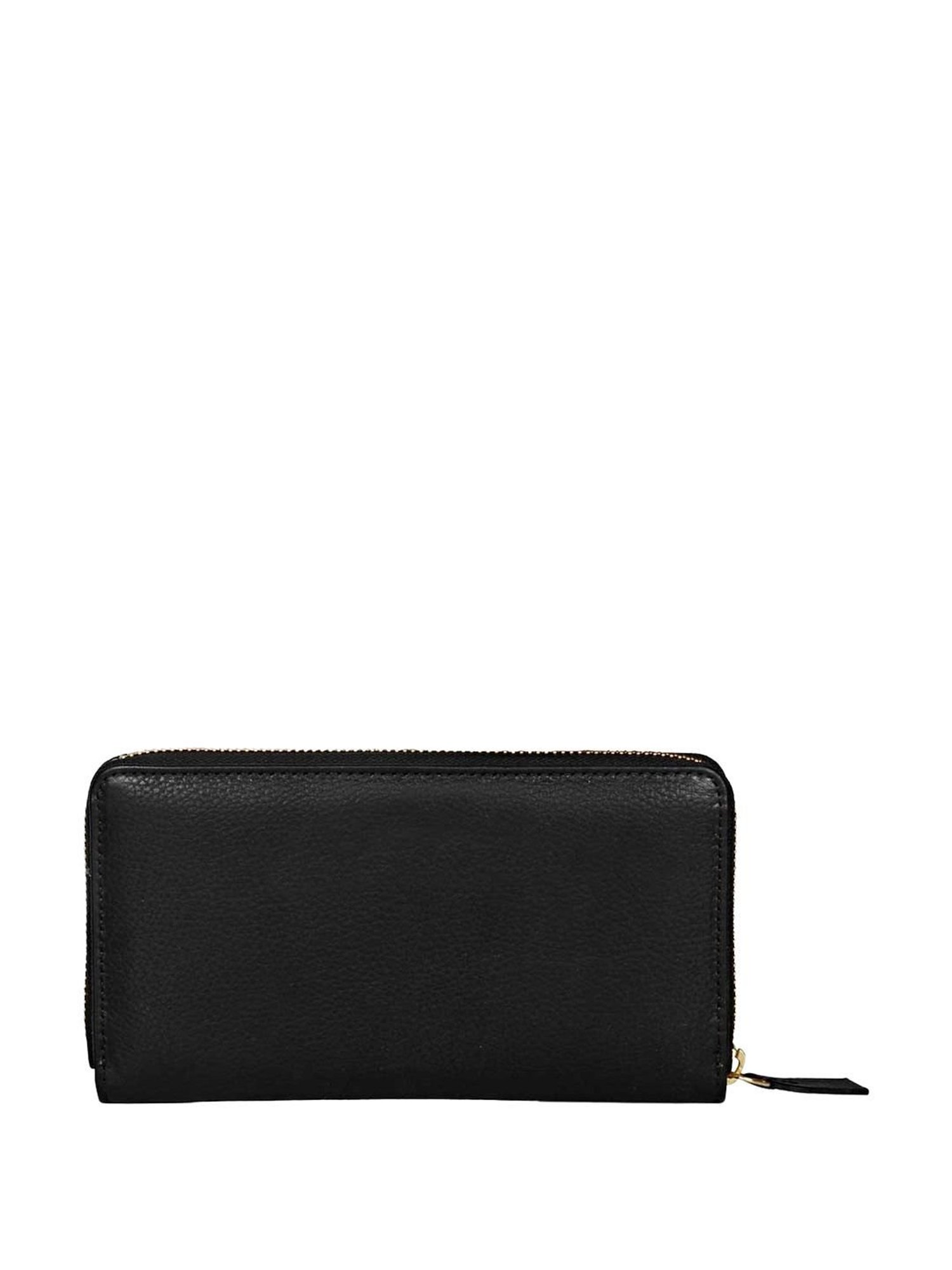 Favore Black Logo Zip Around Wallet For Women