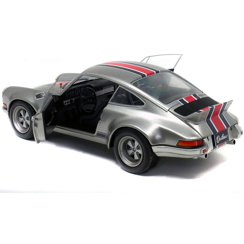 Porsche 911 RSR Silver Metallic with Stripes "Backdating Outlaw" 1/18 Diecast Model Car by Solido