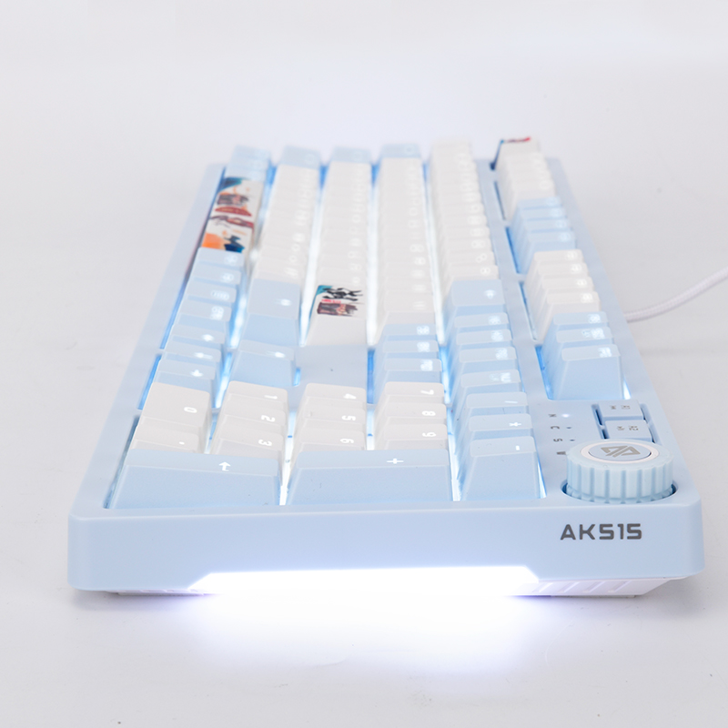 A-jazz AK515 Chinese Style Design,  104Keys N-Key Rollover White Backlit USB Wired Mechanical  Gaming Keyboard-,PBT Keycaps, Type-C