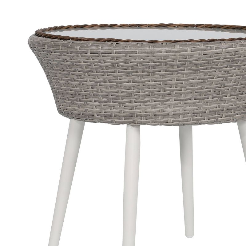 3pc Wicker Patio Bistro Set Brown/Tan - Nuu Garden