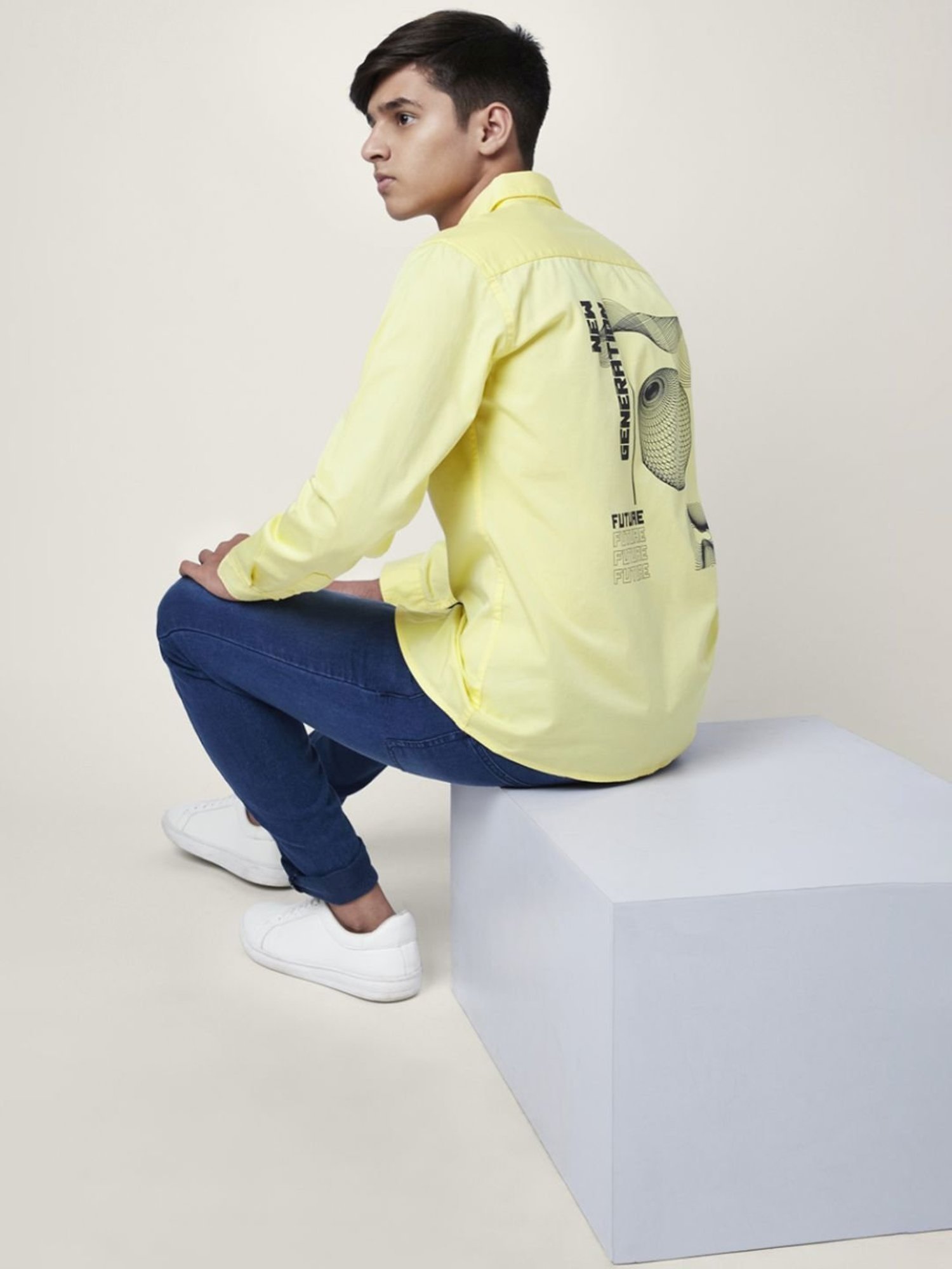 Coolsters by Pantaloons Kids Yellow Cotton Printed Full Sleeves Shirt