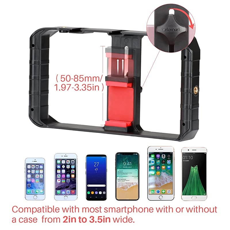 U Rig Pro Smartphone Video Rig Filmmaking Case Phone Video Stabilizer Grip Tripod Mount for Videomaker FilmMaker Videographer for iPhone Xs XS Max XR iPhone X 8 Plus Samsung