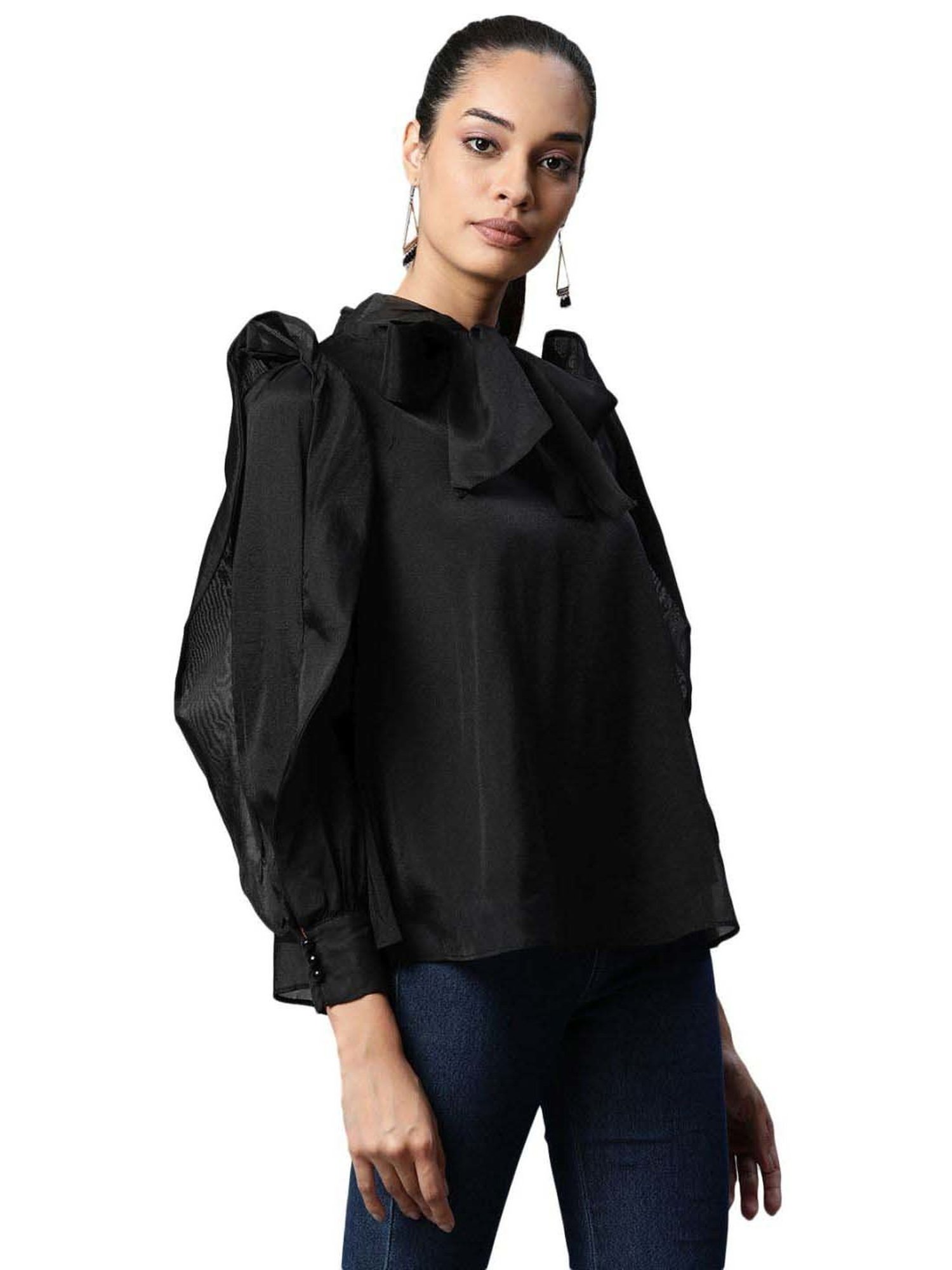 Global Republic Black Full Sleeves Top
