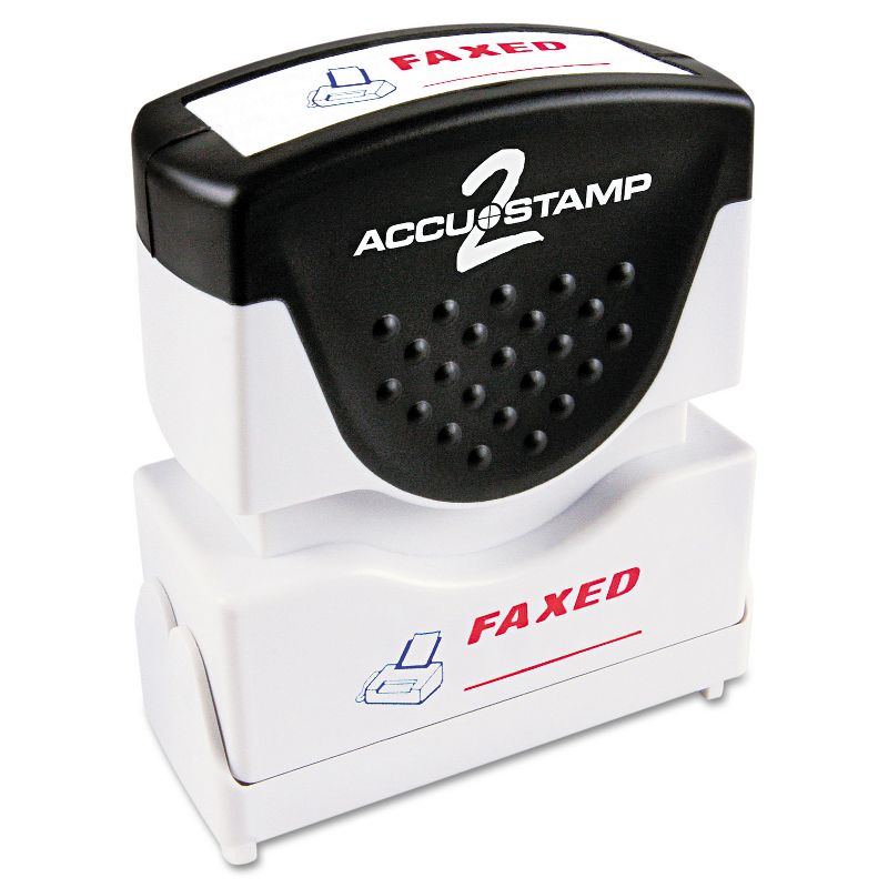Accustamp2 Pre-Inked Shutter Stamp with Microban Red/Blue FAXED 1 5/8 x 1/2 035533