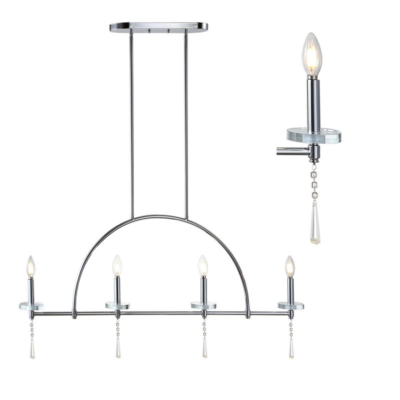 41" Metal Doris Vanity Ceiling Light Chrome - JONATHAN Y