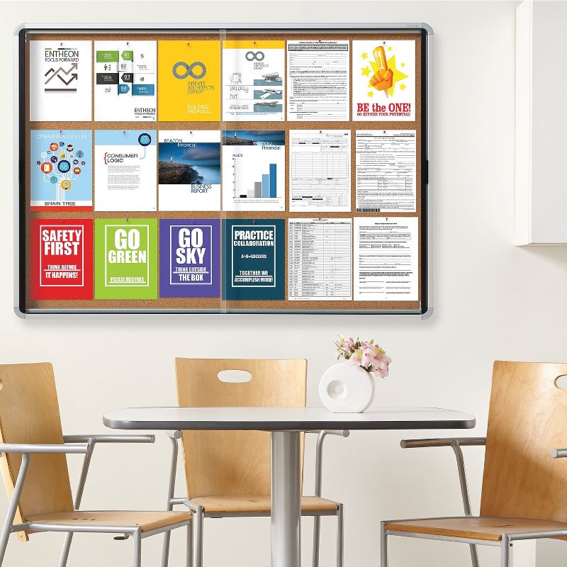 U Brands 40"x30" Linen Bulletin Board White Decor Frame