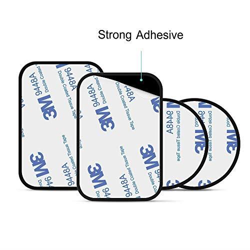 Metal Plate 8 Pack for Magnetic Phone Car Mount Holder Cradle with Adhesive Compatible with Magnetic Mounts 4 Rectangle and 4 Round Black