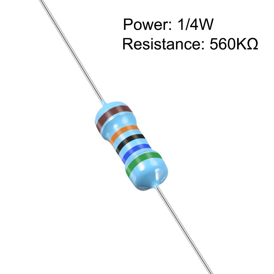 1/4 Watt 560K Ohm Metal Film Resistors 0.25W 1% Tolerances 5 Color Bands 300 Pcs