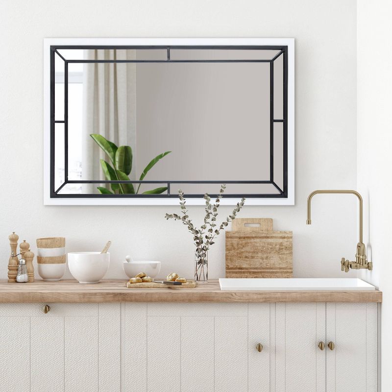 24" x 36" Audubon Rectangle Wall Mirror White - Kate & Laurel All Things Decor