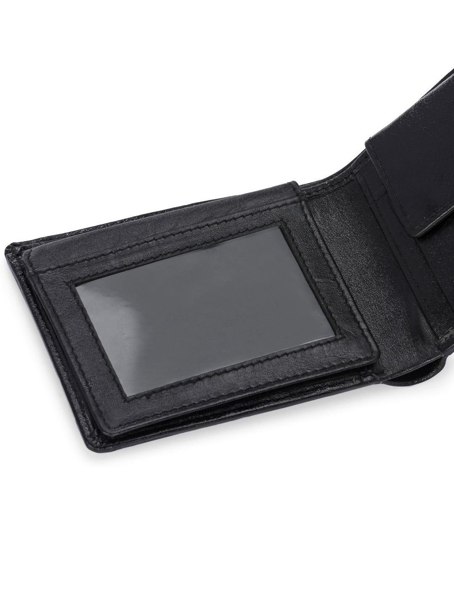 Clog London Black Leather Small Bi-Fold Wallet for Men