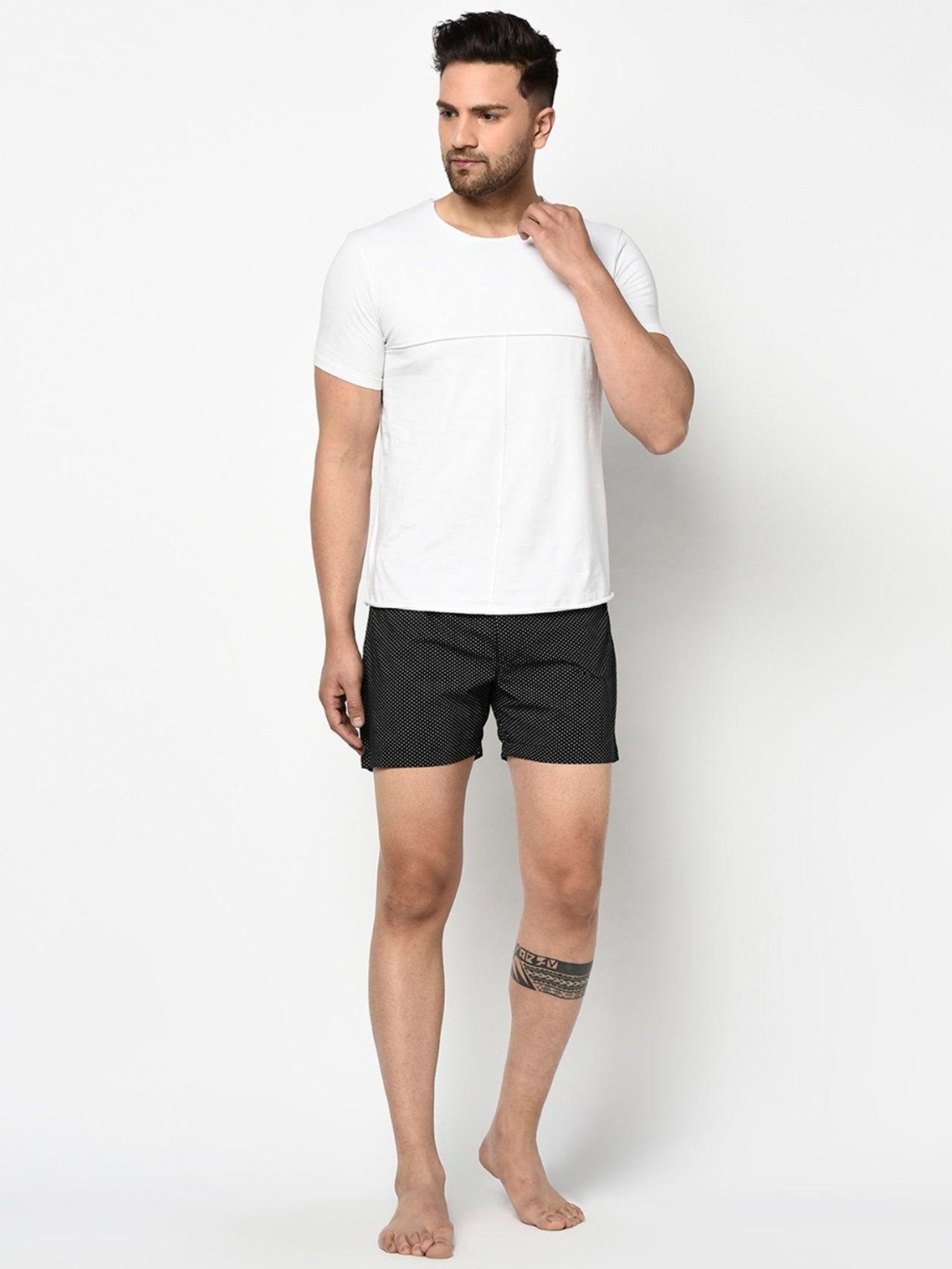 The Daily Outfits Black Cotton Regular Fit Polka Dots Boxers