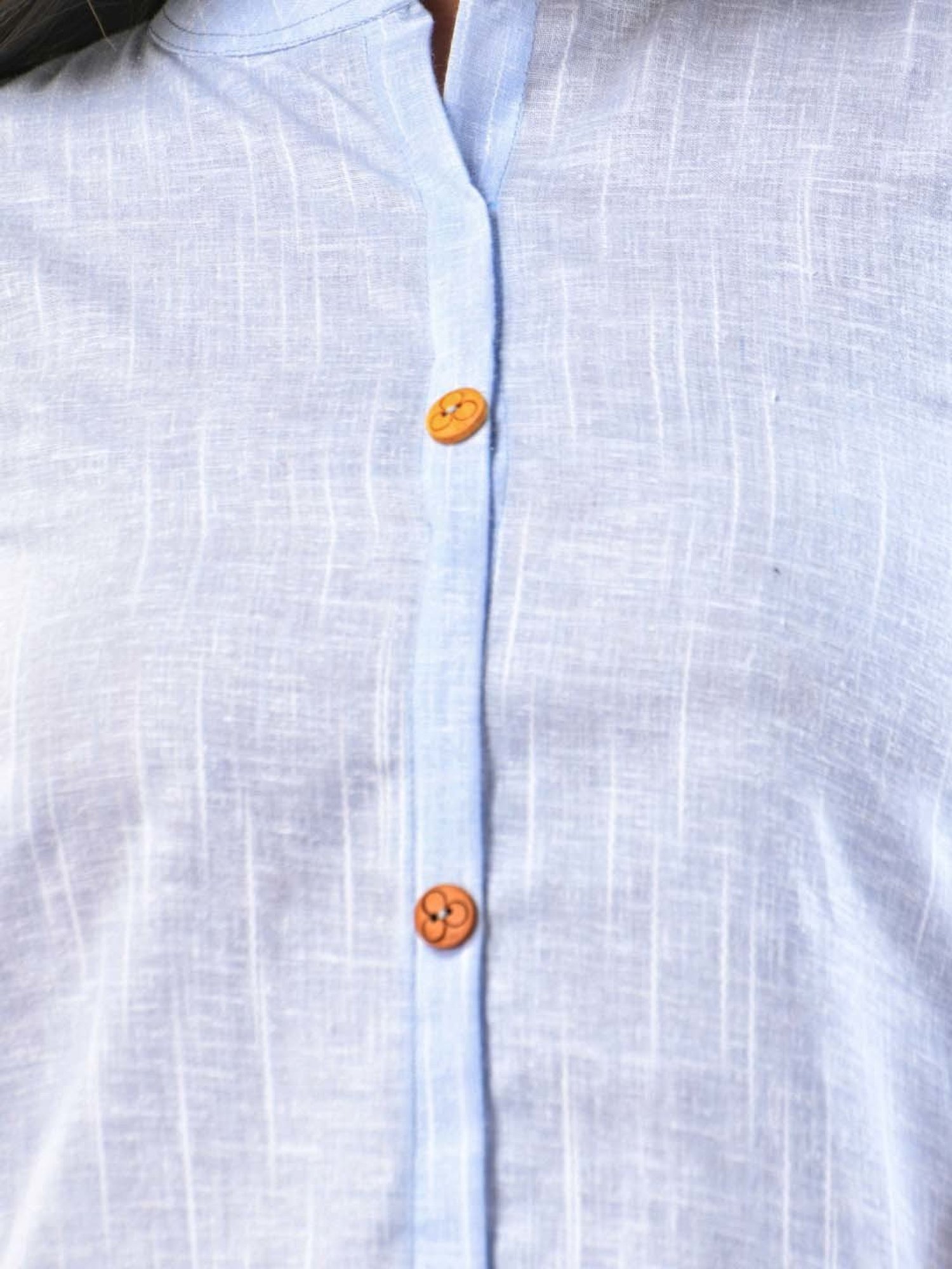 CHARUKRITI Blue Cotton Straight Kurta