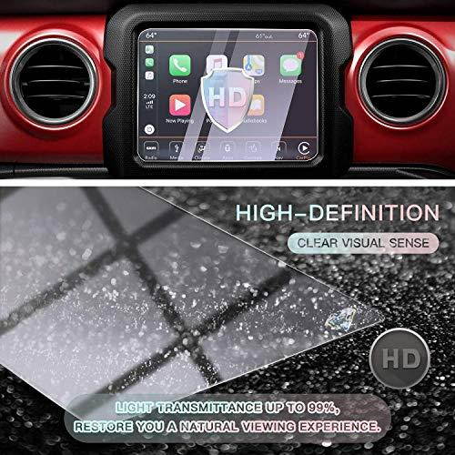 for 2018 2019 2020 Jeep Wrangler JL 2020 Jeep Gladiator JT Center Control Touchscreen Navigation Touch Screen Protector HD Clear Tempered Glass 9H Scratch Resistance 84IN