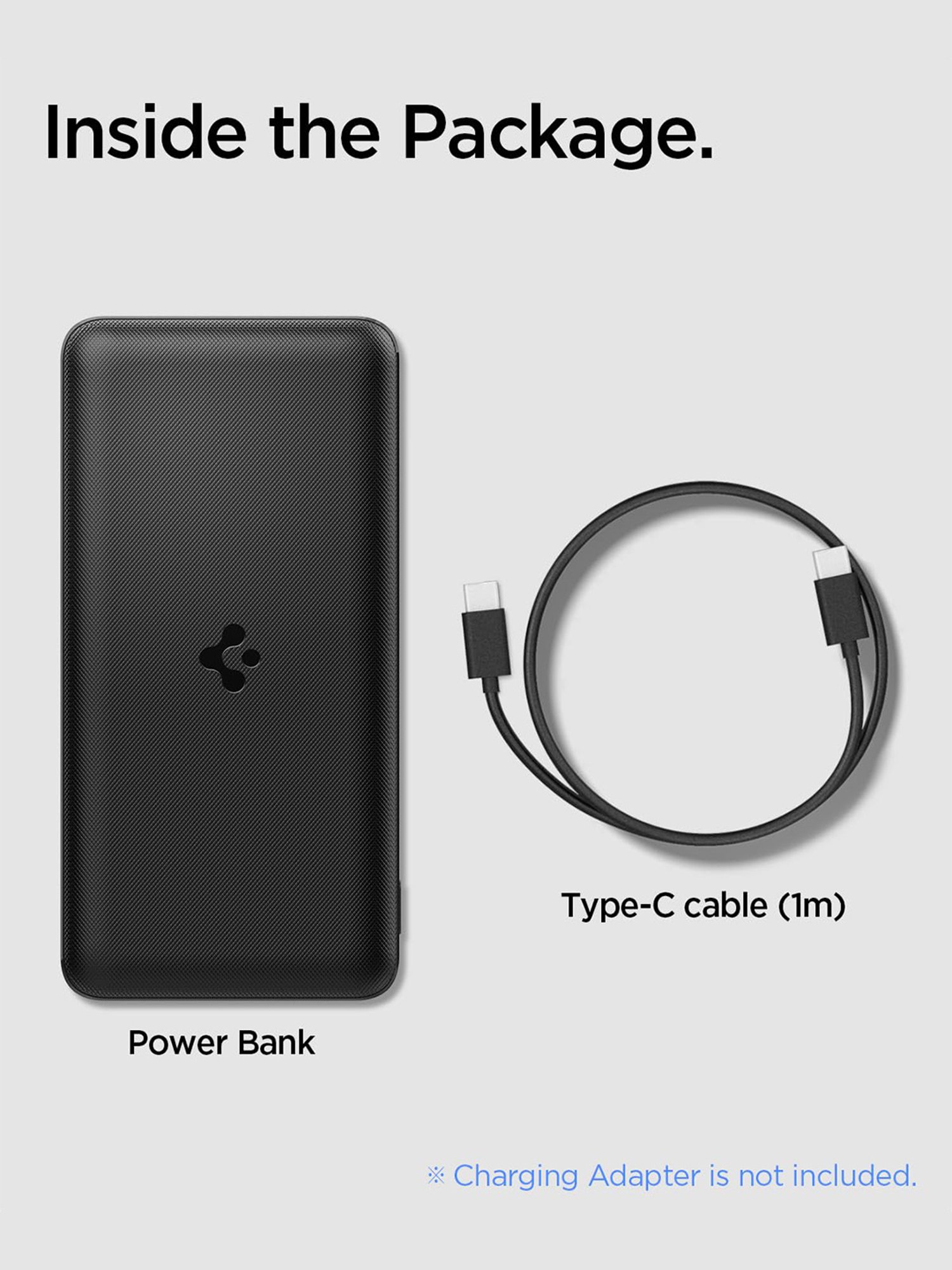 Spigen 20000 mAh, 22.5W Fast Charging Power Bank with 20W for 2 USB C Ports (Black)