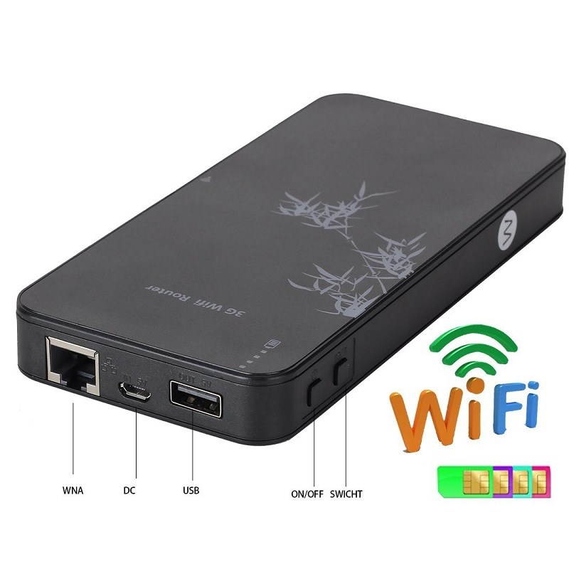 KuWfi V9 Pocket smart Mobile Power Bank 3G Wireless WIFI Router With SIM Card Slot &RJ45