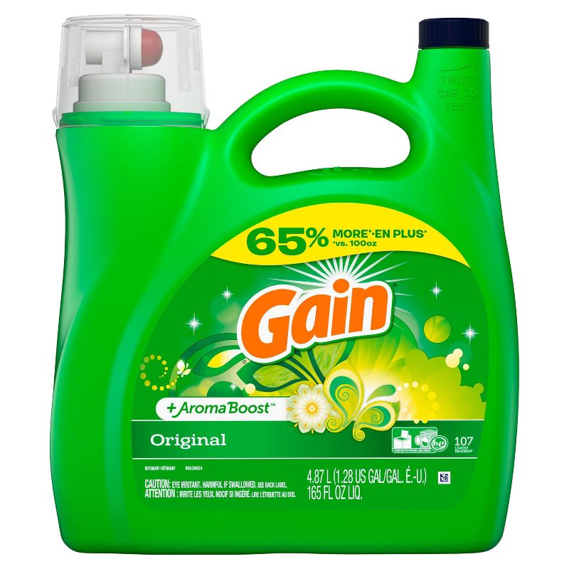 Gain + Aroma Boost Original Scent Liquid Laundry Detergent - 165 fl oz