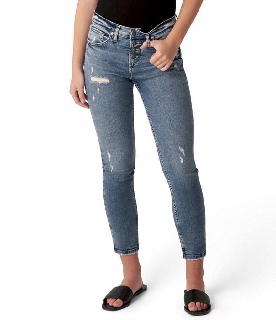 Silver Jeans Co. Beau 28#double; Inseam Distressed Sustainable Girlfriend Jeans