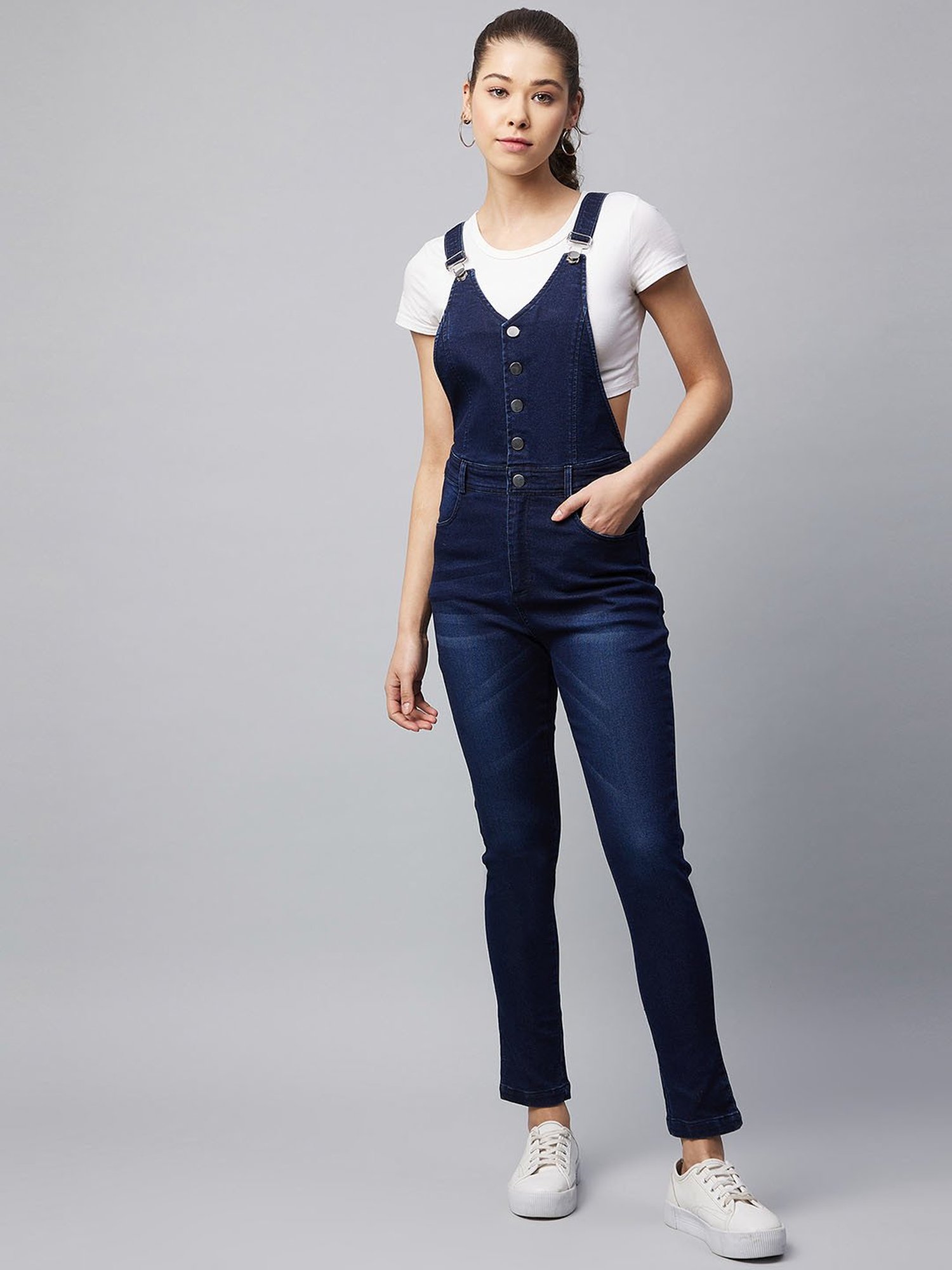 StyleStone Navy Maxi Dungaree