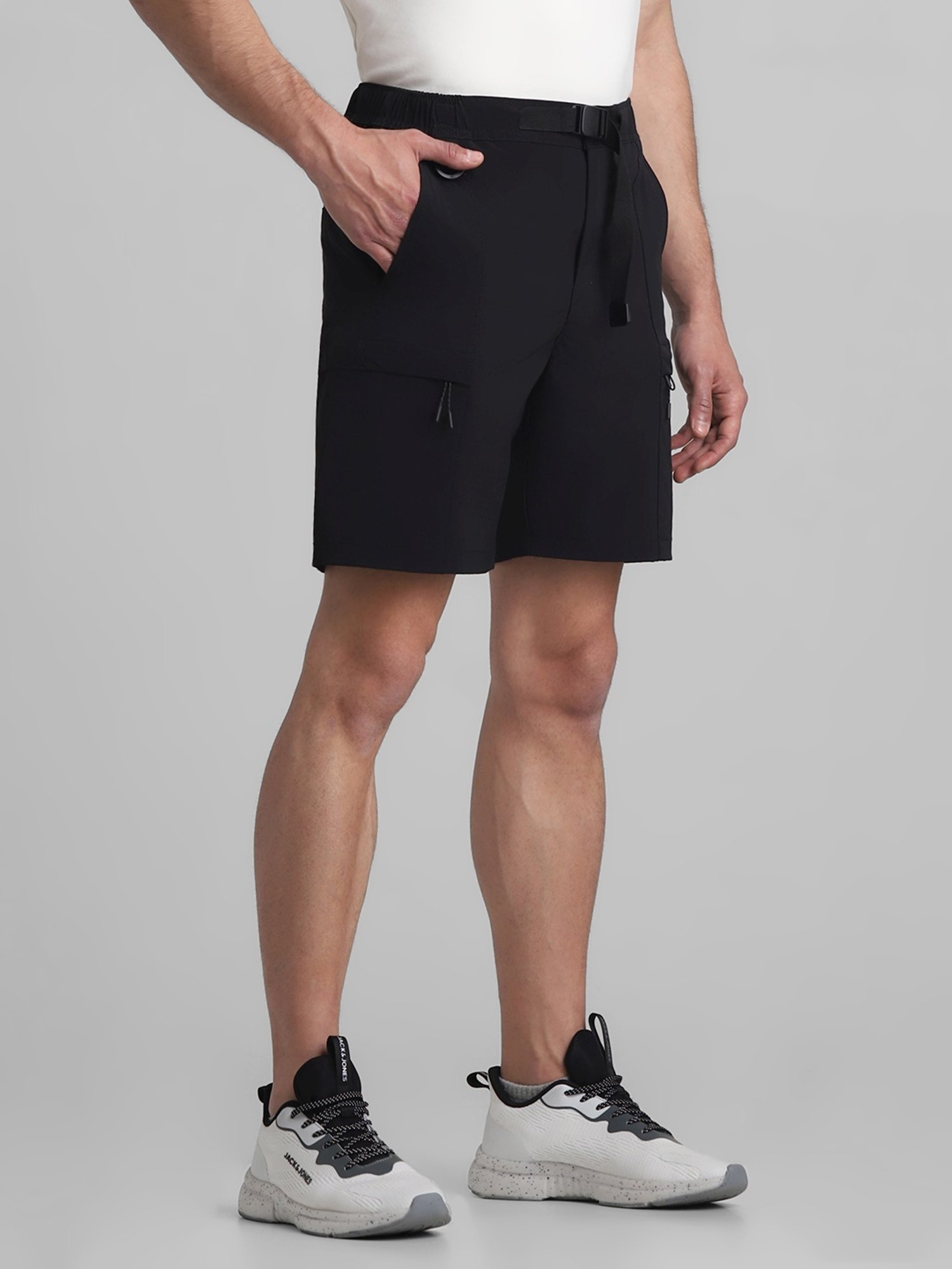 Jack & Jones Jet Black Regular Fit Cargo Shorts